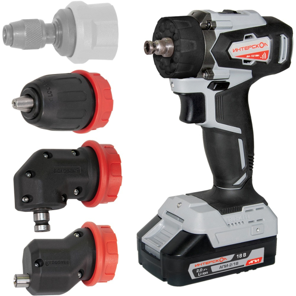 Дрель аккумуляторная Интерскол ДА-13/18 ВК комби АПИ (2 акк. 2,0 Ач, 3 насадки, кейс)  575.2.2.78