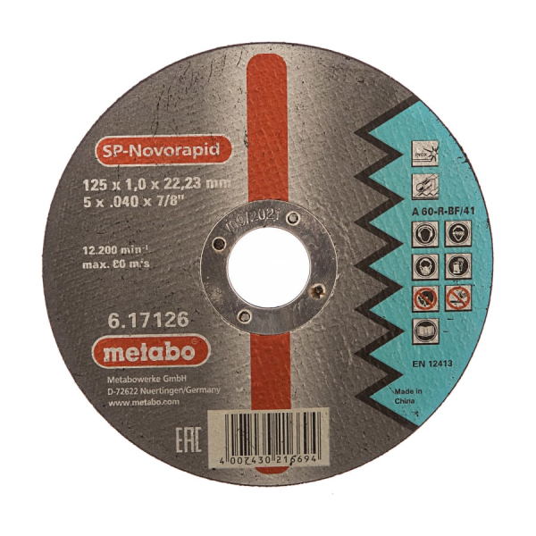 Диск абразивный Metabo SP-Novorapid 125*22,2*1.0 мм нержавейка 17126