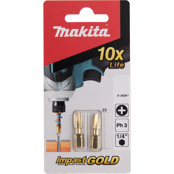 Бита Makita Impact PH3-25 мм  2 шт   B-28341