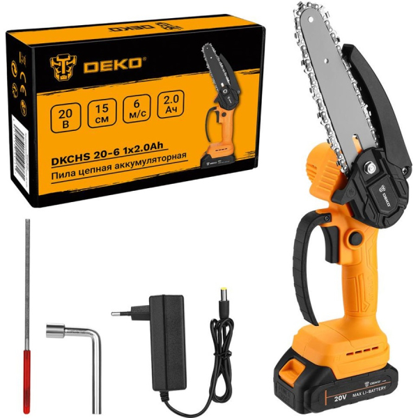 Пила цепная DEKO DKCHS 20-6 аккумуляторная   063-4307