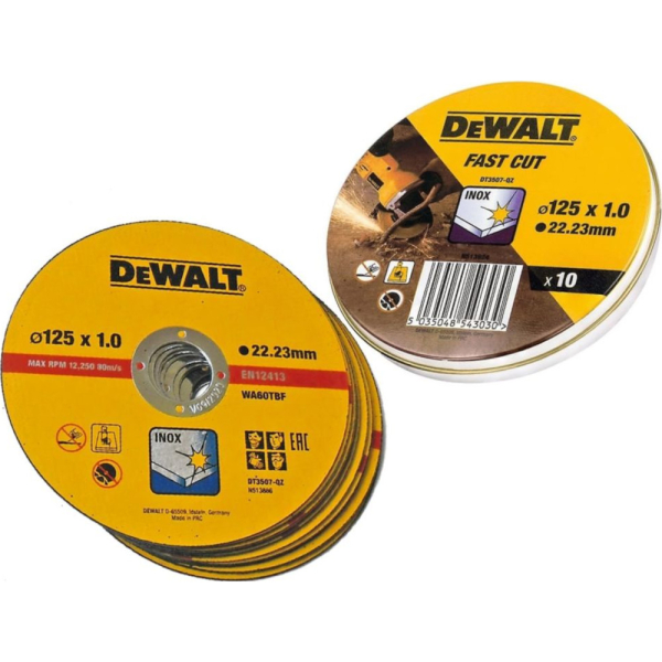 Диск абразивный DEWALT 125*1,0*22.2 металл.(10 шт.)   DT3507