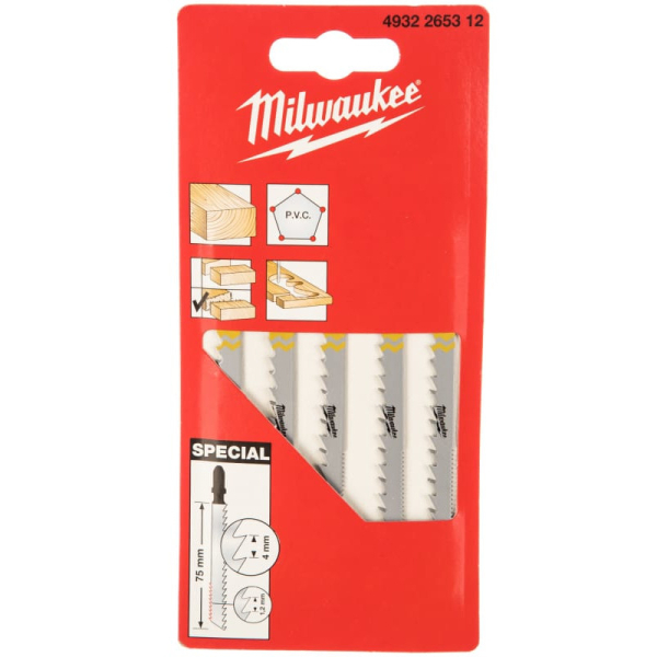 Пилочки Milwaukee для лобзика SPECIAL "T" 75 мм 5 шт