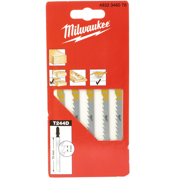 Пилочки Milwaukee для лобзика T244D 75 мм 5 шт