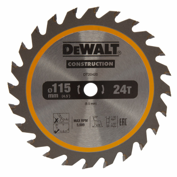 Диск п/п DEWALT DT 20420   115*9.5*24