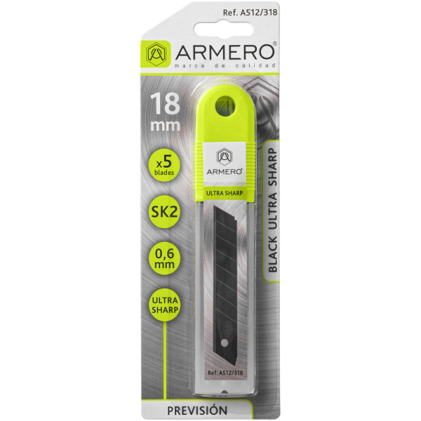 Лезвие ARMERO сегментное 18мм Black (5 шт.)   A512/318