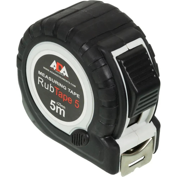 Рулетка ударопрочная ADA RubTape 5 с полимерным покрытием ленты 5м