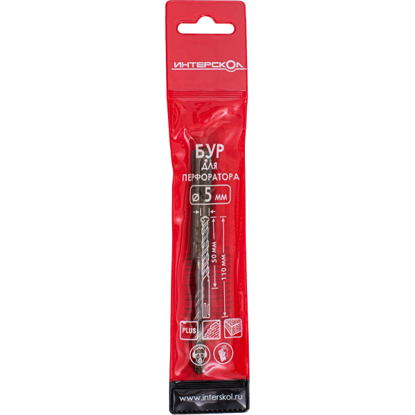Бур Интерскол SDS+ 5*110 (2 спирали, 2 резца)