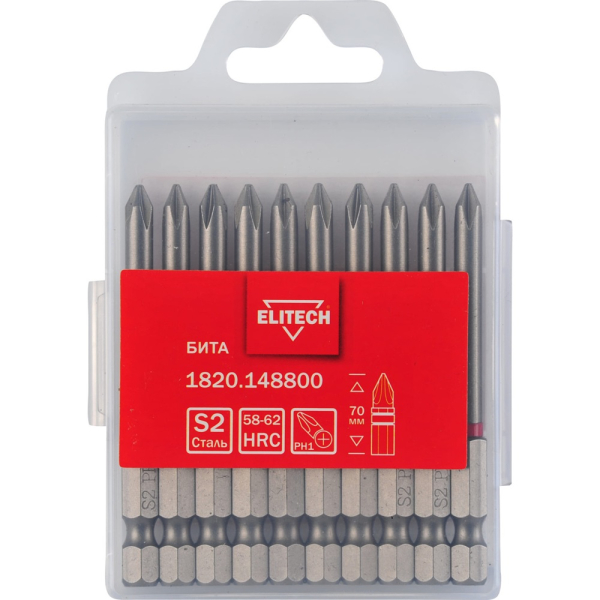 Бита ELITECH PH1*70мм (10 шт.)   1820.148800