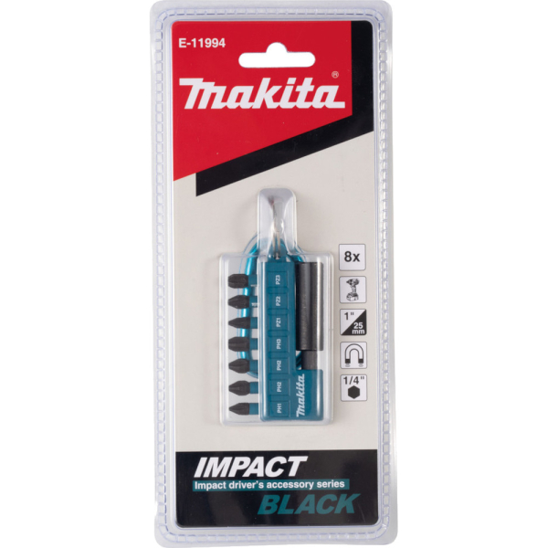 Набор ударных бит Makita Impact Black 8 шт   E-11994  