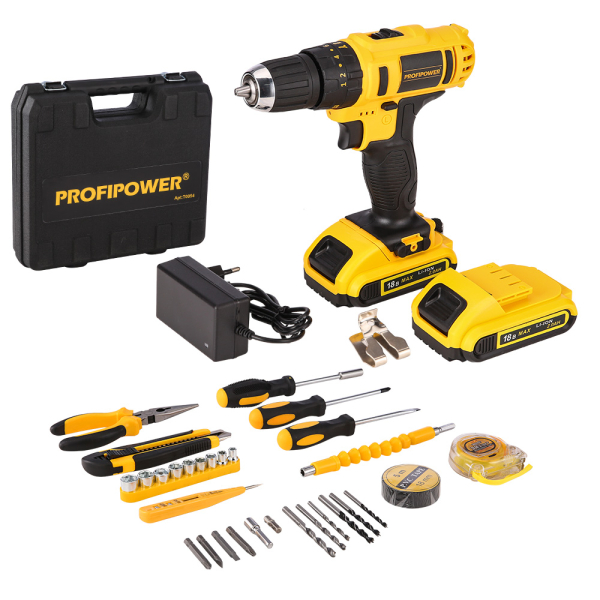 Дрель аккумуляторная PROFIPOWER DW-18BT  T0054