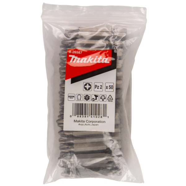 Бита Makita E-form (MZ) PZ2-50 мм 50 шт   B-26587