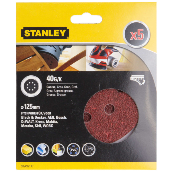Круг шлифовальный STANLEY d-125 мм К-40     STA32177