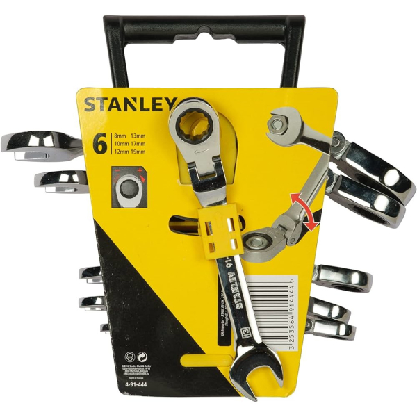 Набор STANLEY из 6-ти комбинированных гаечных ключей с трещоткой     4-91-444