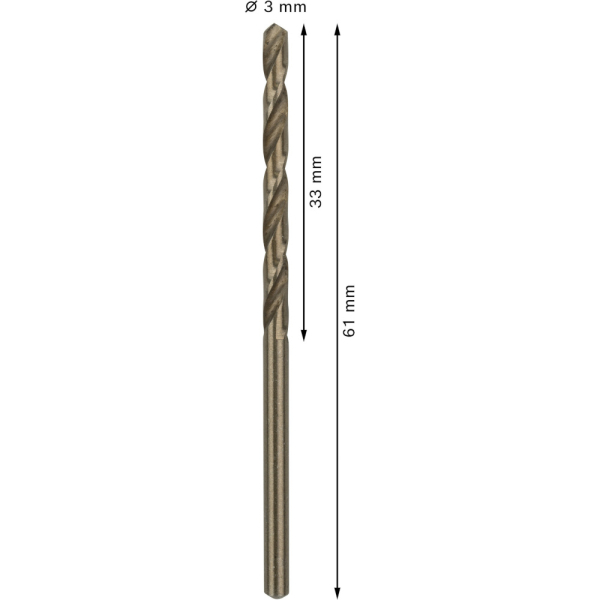 Сверло BOSCH HSS-Co Standardline  3,0*61 по металлу   2.608.585.876