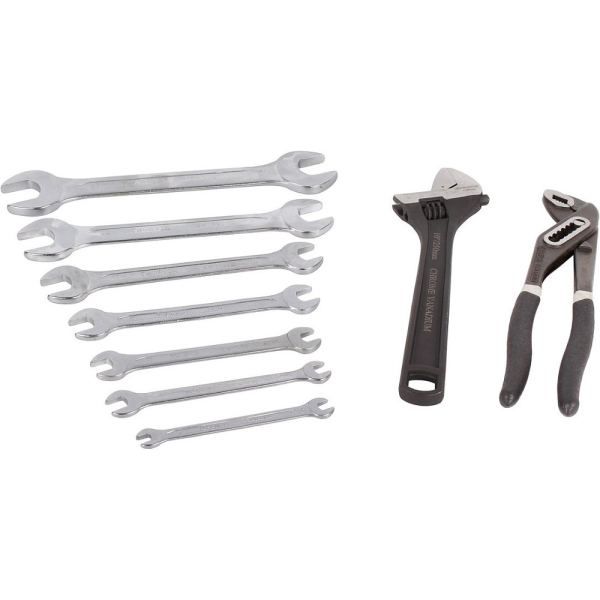 Набор ключей в сумке THORVIK рожковые, разводные, клещи переставные   OEWS009AW