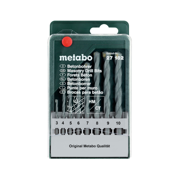 Набор сверл Metabo HM по бетону 8 шт   (27182)