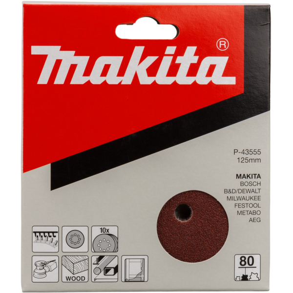 Круг шлифовальный Makita d-125 мм К-80     P-43555