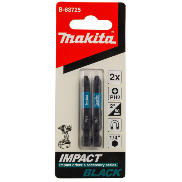Бита Makita Е-form (MZ) Impact Black PH2-50 мм 2 шт   B-63725