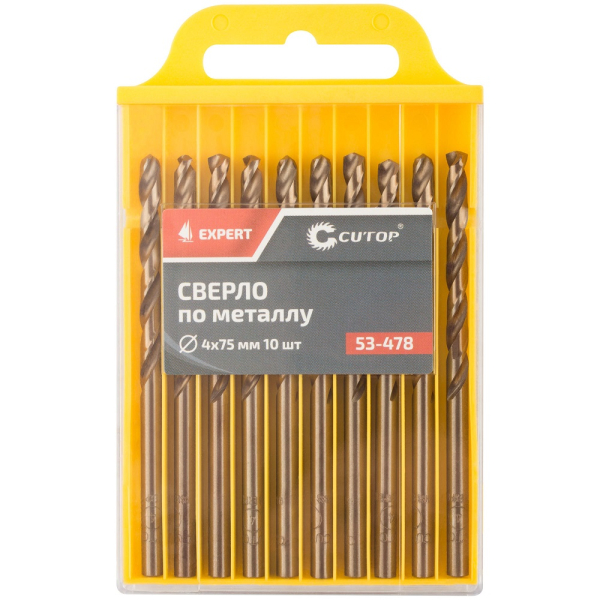 Сверло Cutop EXPERT 4*75 по металлу 10 шт   53-478