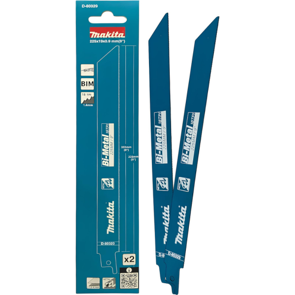 Полотно пильное Makita 225x0,9x18TPI по металлу 2 шт для сабельной пилы D-80329