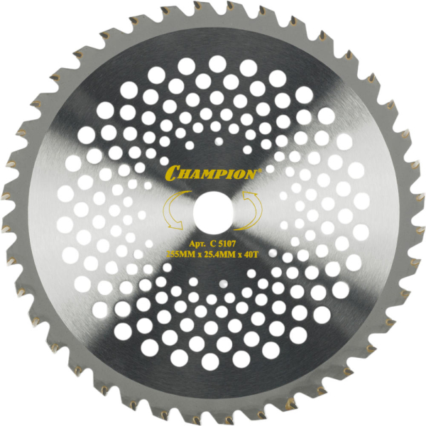 Нож CHAMPION для триммера 40 зубчатый d=255*25.4mm  твердосплавные зубцы   C5107