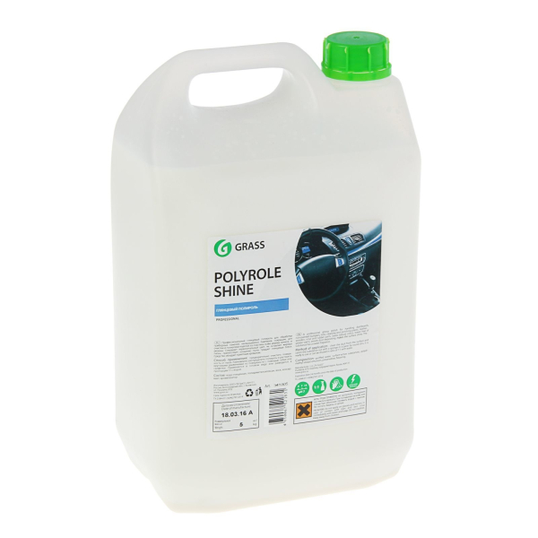 Полироль глянцевый GRASS "POLYROLE SHINE" для кожи резины и пластика 5л   341005