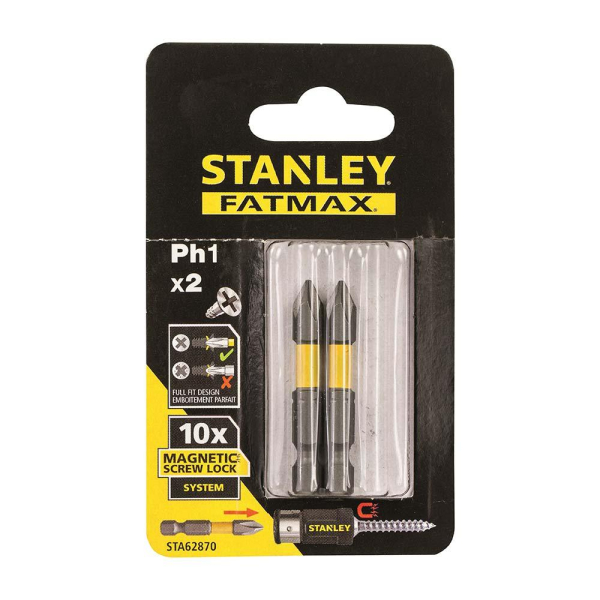 Набор бит STANLEY FatMax MagnetScrLock PH 1*50мм из 2 штук  STA62870