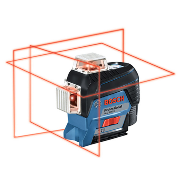 Лазерный уровень BOSCH GLL 3-80 C + ВM 1 + 12V + L-boxx     0.601.063.R02