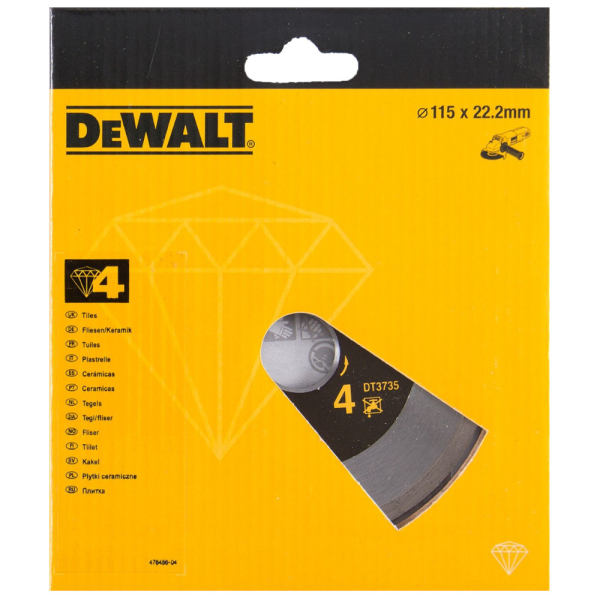 Диск алмазный DEWALT DT 3735 115*22,2 мм сплошной