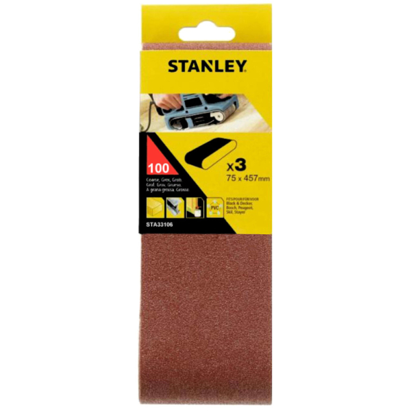 Лента шлифовальная STANLEY 75*457 K-100   STA33106