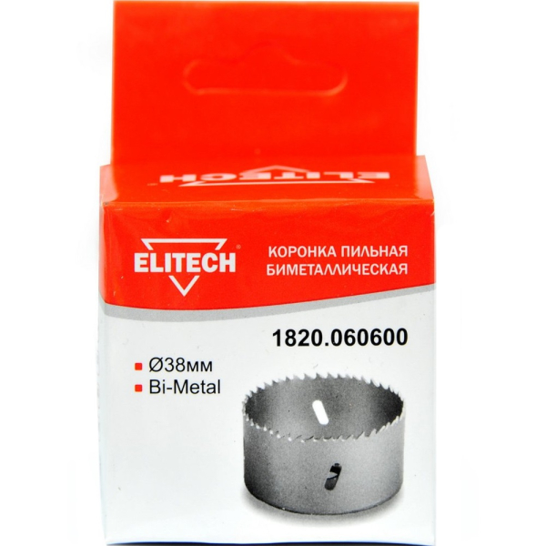 Цифенбор биметаллический ELITECH 38 мм   1820.060600