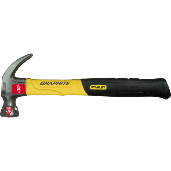 Молоток STANLEY GRAPHITE CURVED CLAW с загнутым гвоздодером 570гр     1-51-507