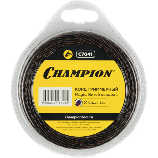 Леска CHAMPION Magic 3,0*12 м (витой квадрат)   C7041