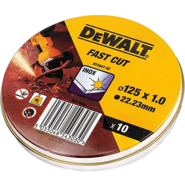 Диск абразивный DEWALT 125*1,0*22.2 металл.(10 шт.)   DT3507