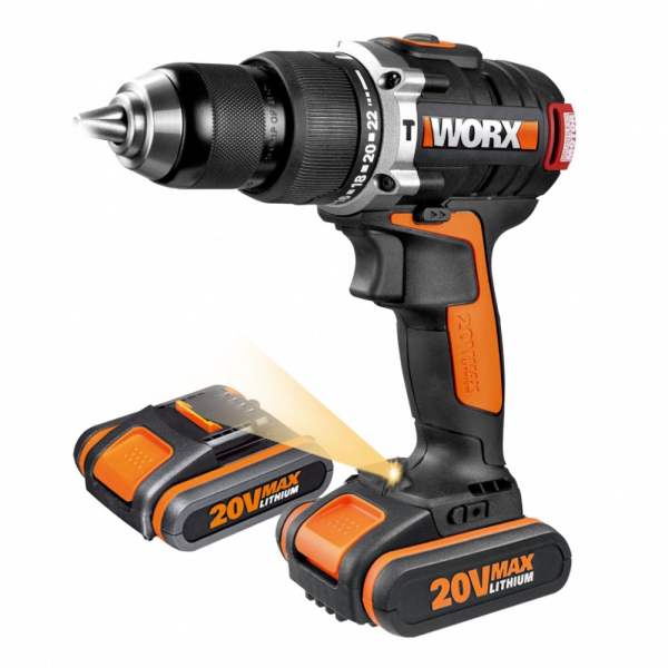 Дрель аккумуляторная WORX WX354  20V 2,0Ач кейс