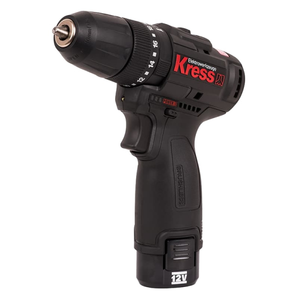Дрель аккумуляторная KRESS KU362.2 12V 2Ачx2 ЗУ сумка