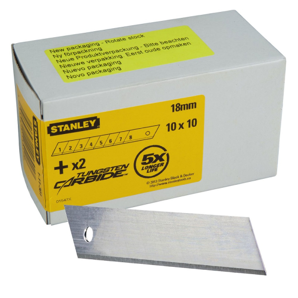 Лезвие STANLEY 18мм (уп. 100 шт.)     1-11-301