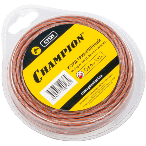 Леска CHAMPION Whisper-twist 3,0*12 м (витой квадрат)   C7121