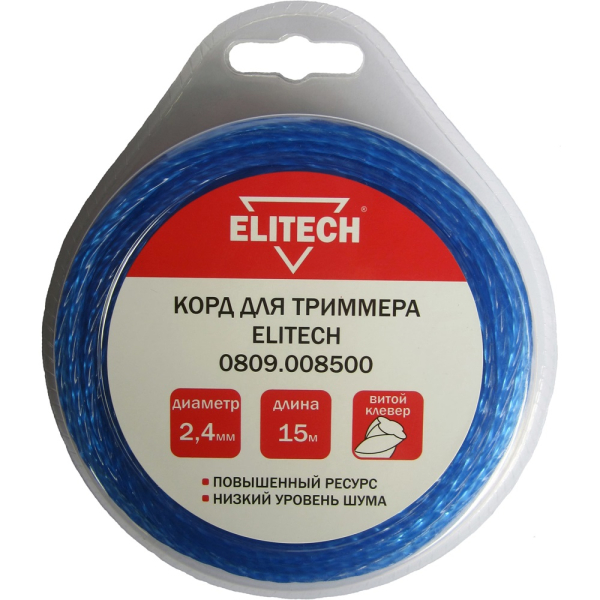 Леска ELITECH 2,4*15 м (витой клевер)