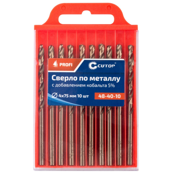 Сверло Cutop Profi 4*75 по металлу 10 шт   48-40-10