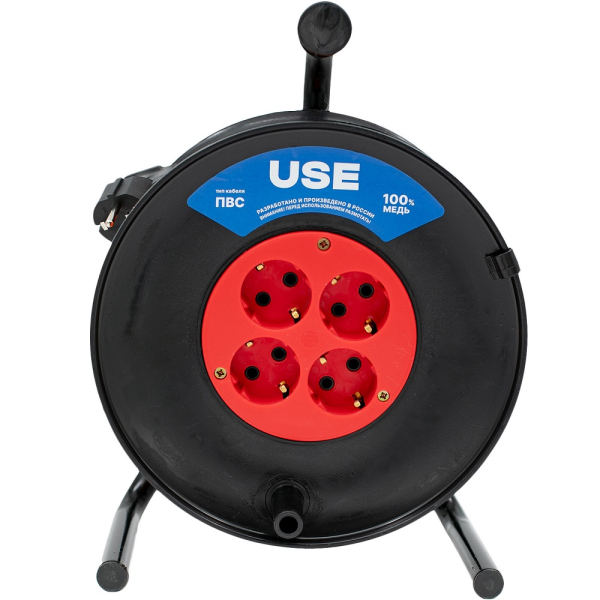 Удлинитель USE ПВС 3500 Вт 30м на катушке с заземлением   USE303-033