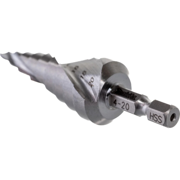 Сверло ступенчатое Makita HSS ф 4-20мм, 1/4"   D-40157