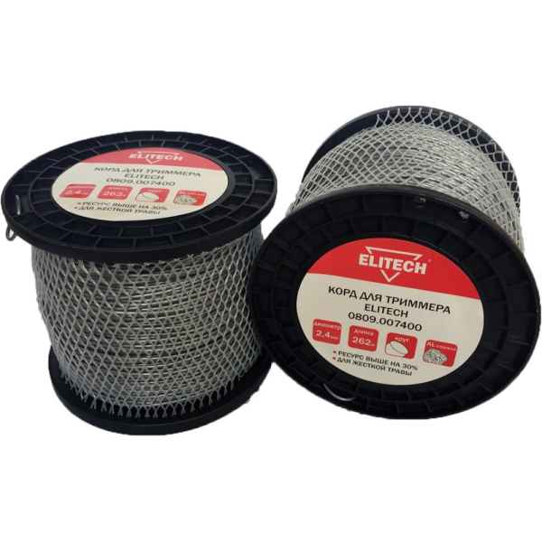 Леска ELITECH 2,4*262 м с алюминиевой стружкой (круг)