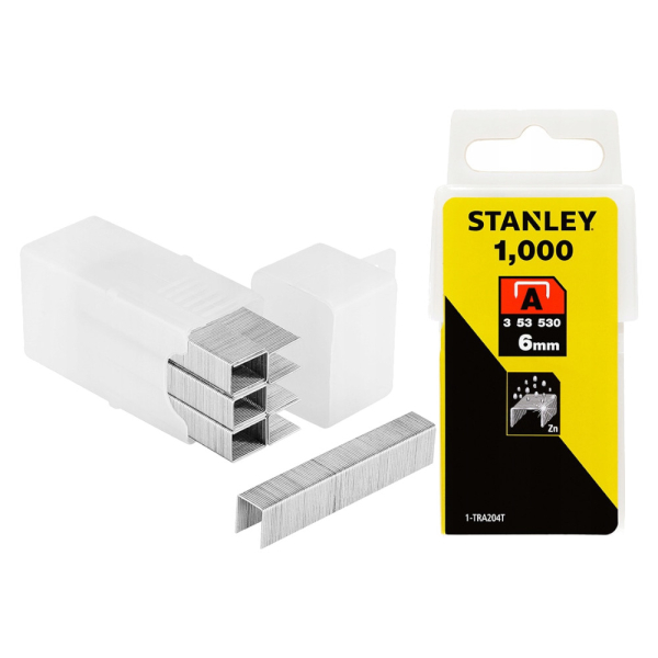 Скобы для степлера STANLEY LIGHT DUTY тип ''А'' 6мм*1000шт  1-TRA204T