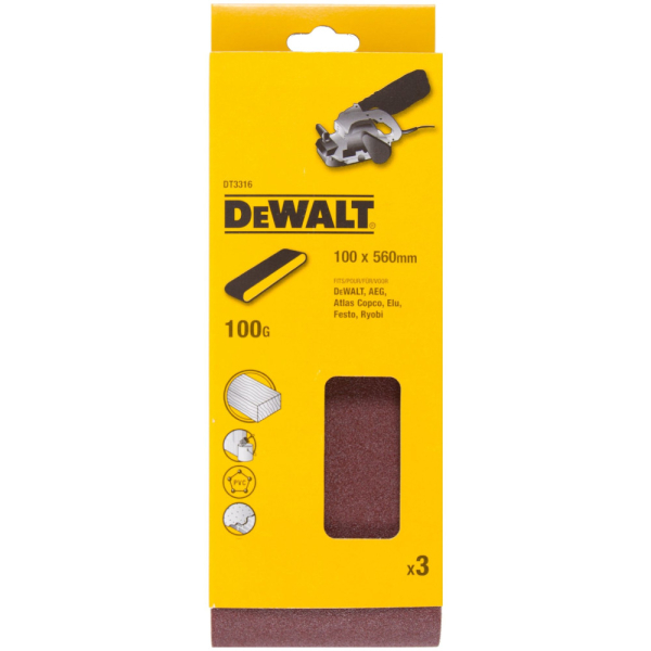 Лента шлифовальная DEWALT 100*560 Р-100   DТ 3316 QZ