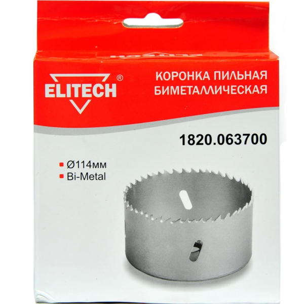 Цифенбор биметаллический ELITECH 114 мм
