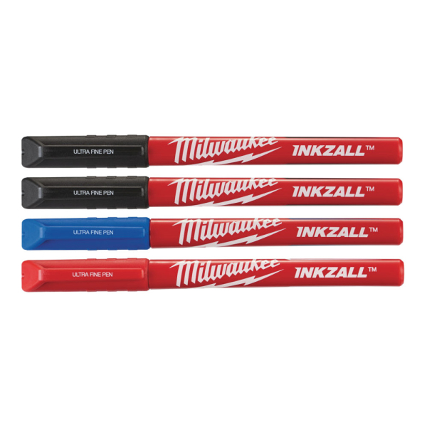 Набор ручек Milwaukee INKZALL Fine Tip разноцветные 4 шт
