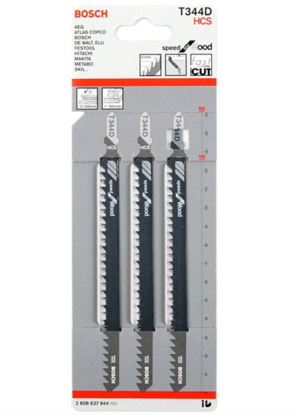 Пилочки BOSCH  T 344  D   3 шт.     2.608.637.944