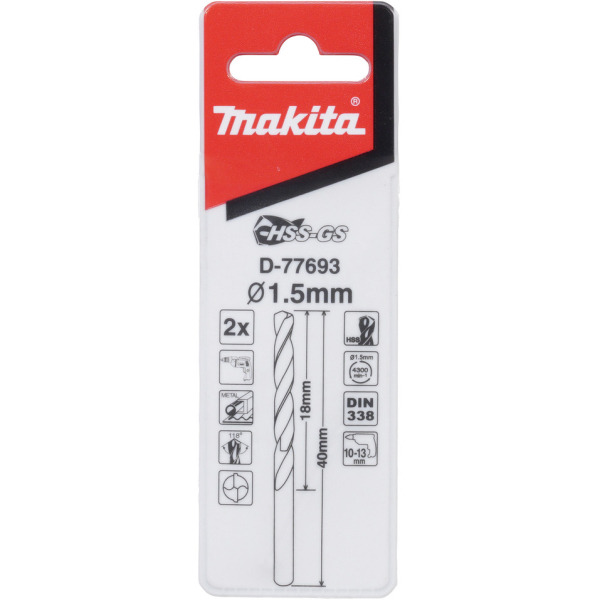 Сверло Makita по металлу HSS-GS 1.5*40   D-77693