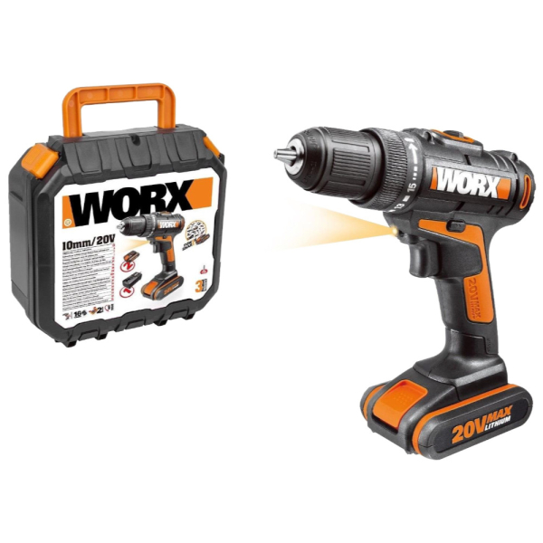 Дрель аккумуляторная WORX WX101.2  20V кейс